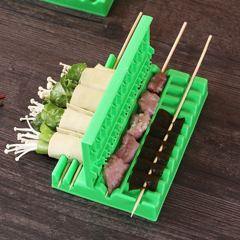 Pinchos para Kebab multifuncionales para barbacoa, artefacto para usar alimentos, dispositivo de cadena de carne, pincho para máquina de cerdo, herramientas para barbacoa, accesorios ► Foto 1/1