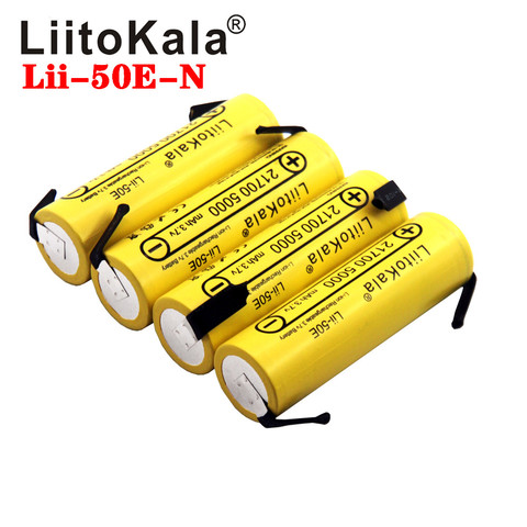 LiitoKala-batería recargable de alta potencia para aparatos de alta potencia, lii-50E, 21700, 5000mah, 3,7 V, 5C, bricolaje, Nicke ► Foto 1/6