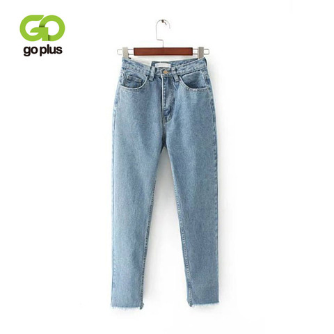 GOPLUS-pantalones vaqueros de cintura alta con flecos para mujer, Jeans femeninos de cintura alta con flecos y borlas ► Foto 1/6