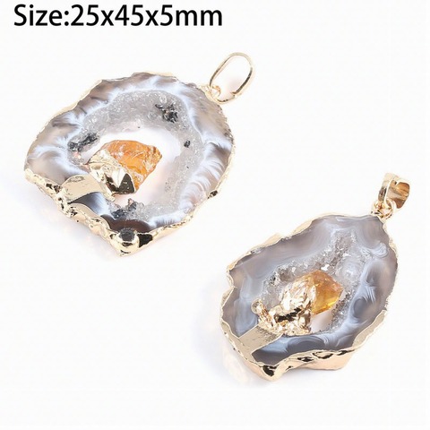 Colgante de piedra Natural con forma Irregular, accesorio exquisito para la fabricación de joyas, collar, pendientes ► Foto 1/6