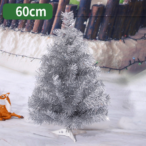 Árbol de Navidad artificial de 60cm, árbol de Navidad blanco, plateado, adornos navideños para el hogar, envío gratis ► Foto 1/5