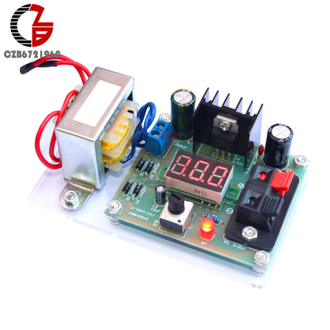 Voltaje ajustable de CA a CC 220V 110V a 12V reductor de la fuente de alimentación transformador de voltaje convertidor DIY Kit voltímetro ► Foto 1/6