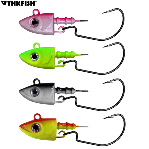 Thkfish-anzuelo de pesca con cabeza de plomo, 10g, 12g, 25g, anzuelo de manivela, gusanos de pesca suaves, accesorios ► Foto 1/6