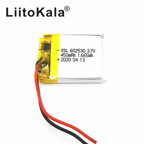 XSL 3,7 V 602530 de litio de 450mAh batería de polímero de iones de litio de 3,7 v batería para MP4 MP5 GPS PSP reloj inteligente grabadora de conducción ► Foto 1/1