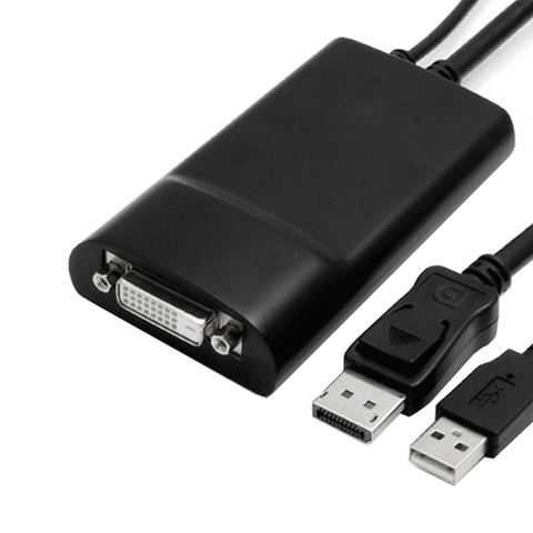 Puerto de pantalla activo a DVI-D, cable de conexión dual con fuente de alimentación USB, compatible con hasta 2560x1600 ► Foto 1/4