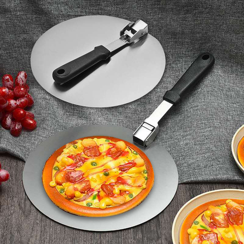 Duolvqi-Pala de Pizza plegable de acero inoxidable, bandeja para pastel, postre horneado, accesorios, pala para pan, herramienta para Pizza ► Foto 1/6