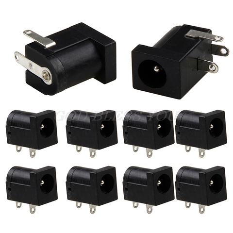 10 Uds. De conector de enchufe para clavija de circuito impreso, 5,5x2,1mm, color negro ► Foto 1/5