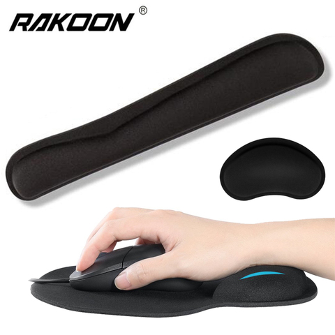 RAKOON-alfombrilla para ratón con muñequera de Gel, Base antideslizante, reposabrazos para muñeca, ergonómico, para Gaming de oficina, PC y portátil ► Foto 1/6