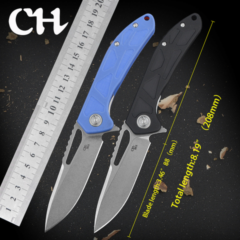 Cuchillo de bolsillo geométrico ligero CH 3509 con mango G10, hoja de acero inoxidable D2, cuchillo plegable de alta dureza para exteriores, acampada ► Foto 1/6