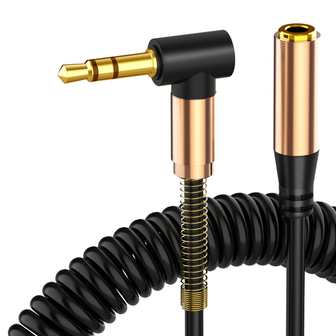 Cable de extensión de Audio de 3,5mm Cable extensible retráctil macho a hembra, código Aux para altavoz, mp3, auriculares, teléfono y PC, 3,5 ► Foto 1/6