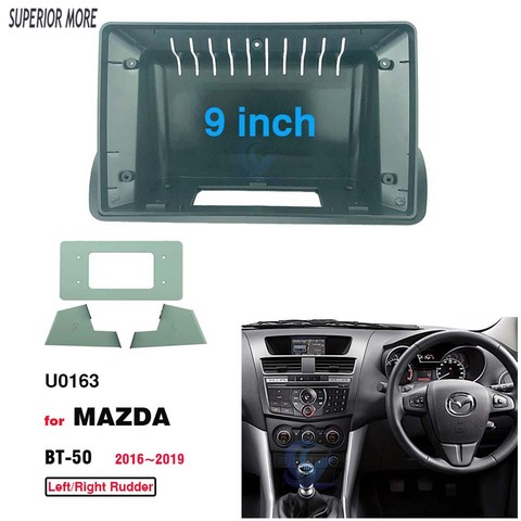 2 Din coche de 9 pulgadas de Radio de plástico para Panel de salpicadero marco para MAZDA BT-50 2016-2022 DVD de instalación GPS Mp5 ABS + PC Kit de montaje de Panel ► Foto 1/6