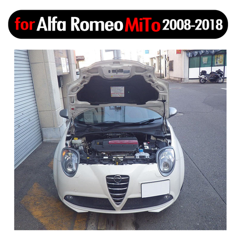 Capó delantero para coche Alfa Romeo MiTo hatchback capó de Gas modificado, amortiguadores de resorte de fibra de carbono, soporte absorbente ► Foto 1/6