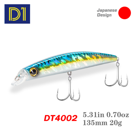 D1 Minnow-señuelo de pesca, 130mm, 20g, pez grande, hundimiento de señuelos de pesca, Crankbait flotante, Wobblers, cebo duro de plástico Artificial de calidad ► Foto 1/6