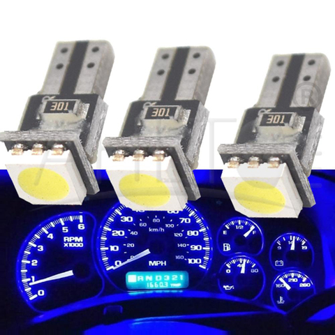 LED de lectura para Interior de coche T5 1SMD 5050, cúpula de cuña automática, Bombilla para maletero, cc 12V, de cerámica para salpicadero calibre de luz, 20X ► Foto 1/6