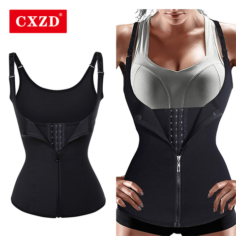 CXZD-Entrenador de cintura para mujer, chaleco Realzador de barriga, faja moldeadora de cuerpo, corsé de cintura, chaleco con cremallera, ropa moldeadora de S-4XL de talla grande ► Foto 1/6