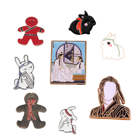 Mo Dao Zu Shi broches el salvaje esmalte pin Pin gran maestro de demoníaco WeiWuxian bolsa ropa Botón de broche para solapa placa joyería ► Foto 1/6