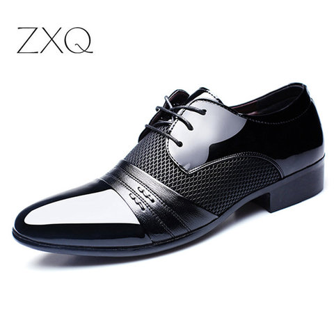 Zapatos planos de marca de lujo para hombre, zapatos de charol para hombre, clásicos, Oxford, nueva moda ► Foto 1/6