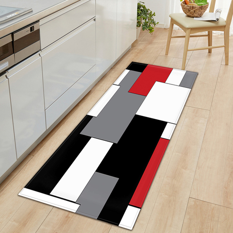Alfombra de cocina moderna alfombra larga de entrada de dormitorio alfombra de piso de decoración de piso de casa de patrón 3D alfombra de baño antideslizante ► Foto 1/6