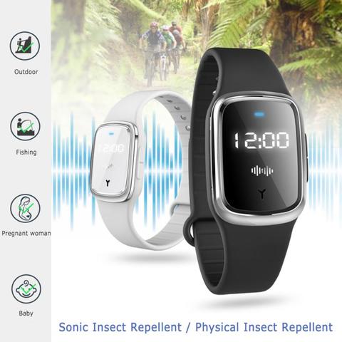 Reloj con pantalla LED para senderismo, pulsera ultrasónica de 5V/1A con USB, repelente de mosquitos, impermeable, para exteriores, 2022 ► Foto 1/6