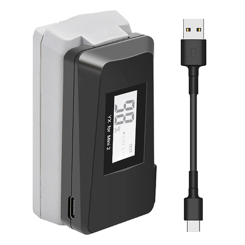 Adaptador de cargador de batería QC3.0 con pantalla Digital LED, adaptador de carga USB con Cable de carga para DJI Mavic Mini 2, accesorio para Dron ► Foto 1/6