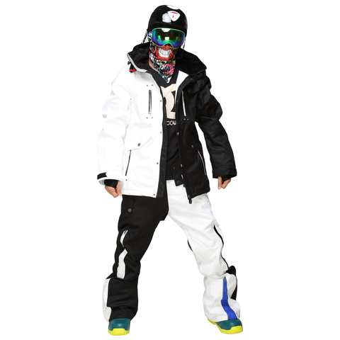 Conjuntos de snowboard para hombre, chaqueta con capucha y pantalones, impermeable, cálido, para exterior, Camping, senderismo, esquí, chaqueta + pantalón, Invierno 2022 ► Foto 1/5