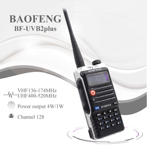 De Baofeng UVB2 más UV-B2 Radio de dos vías de doble banda VHF/UHF Walkie Talkie 128CH interphone BF-UVB2 jamón CB Radio de mano transceptor de ► Foto 1/6