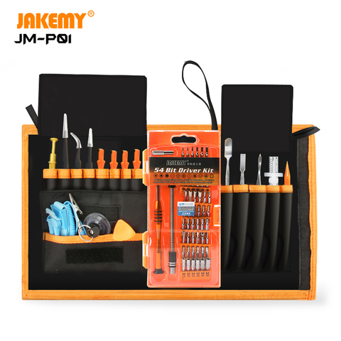 JAKEMY JM-P01-Kit de herramientas de reparación electrónica profesional, 74 en 1, juego de destornilladores de precisión portátil para reparación electrónica de bricolaje ► Foto 1/5