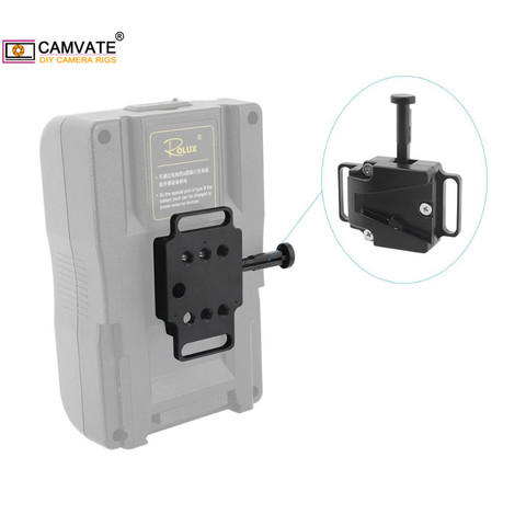 CAMVATE-Adaptador de liberación rápida Universal v-lock, con 2 puntos de montaje de 1/4 pulgadas y ranuras para batería de la cámara DSLR ► Foto 1/6