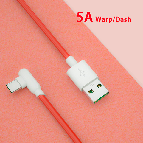 90 codo 5A tipo-C Warp Dash Cable de carga para OnePlus Nord 8 Pro 1 + 8 T 7 Pro 1 + 1 + 7 Pro 1 + 6T 1 + 5T 1 + 3T rápido carga de alambre ► Foto 1/6