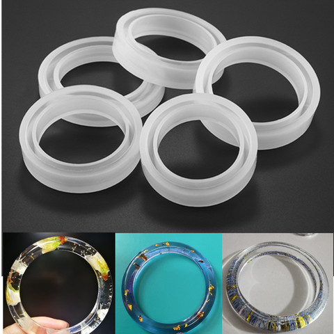 Moldes de resina epoxi de 4 tamaños, herramientas de Molde de resina UV de fundición de silicona para fabricación de joyas DIY, conjunto de accesorios para colgantes y pendientes ► Foto 1/6