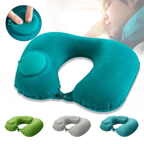 Meijuner-almohada inflable en forma de U, cojín de viaje de aire funcional, almohada de viaje de oficina, almohada de cuello portátil creativa ► Foto 1/6