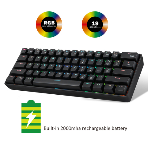 VONTAR-Teclado mecánico con cable para juegos por Rusia, retroiluminado, azul, rojo, interruptor RGB, teclado inalámbrico de 2,4G para PC, Android, TV Box ► Foto 1/6