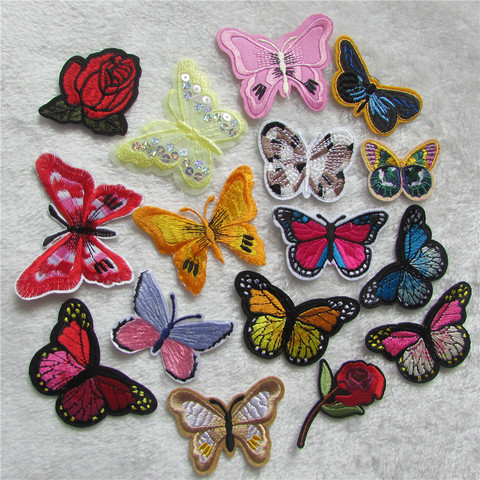 Parche pequeño de mariposa para bordado de ordenador, adhesivo para coser o planchar a mano, ropa, sombrero, bolsa, accesorios, todo tipo de mariposas ► Foto 1/1