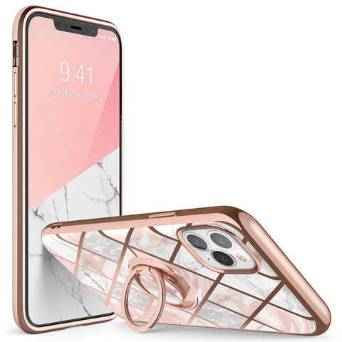 Funda de mármol para iPhone 11 Pro Max, carcasa de 2022 I-BLASON con soporte de anillo giratorio incorporado, soporte de apoyo para coche ► Foto 1/6