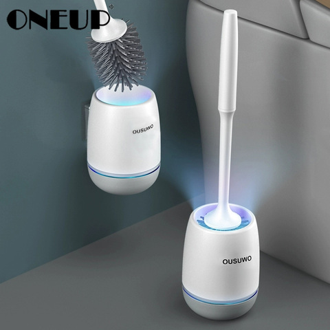 ONEUP TPR suave cabeza de escobilla de baño montado en la pared o de pie, cepillo para limpieza de hogar, herramienta, juegos de accesorios de baño ► Foto 1/6