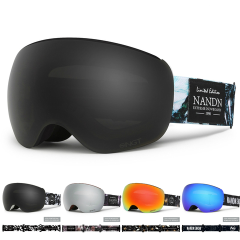 Gafas de esquí para hombre y mujer, lentes de doble capa para deportes de invierno, nieve, Snowboard, antiniebla, protección UV, lente magnética, máscara de esquí ► Foto 1/6