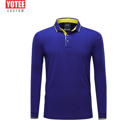 YOTEE-polo de manga larga personalizado para hombre, con imagen de texto personalizada ► Foto 1/6