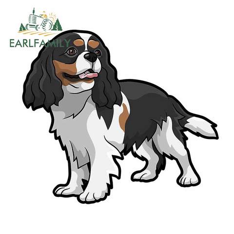 EARLFAMILY-pegatinas de vinilo de 13cm para coche, calcomanía de grafiti, decoración de impresión personalizada, para Cavalier King, Charles Spaniel ► Foto 1/6