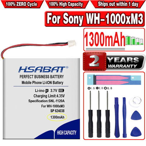 HSABAT 1300mAh SP 624038 batería para Sony WH-1000xM3 ► Foto 1/6