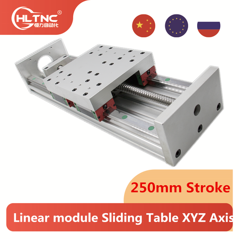 Módulo lineal CNC de carrera de 250MM, Mesa Deslizante eje XYZ, deslizamiento cruzado, etapa lineal, SFU1605, sfu1610, tornillo de bola C7 ► Foto 1/6