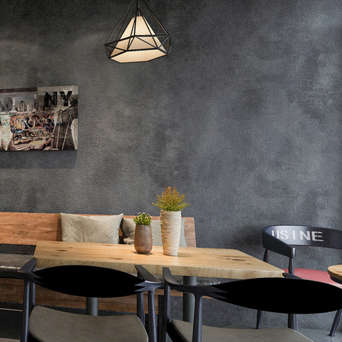 Papel pintado de vinilo de PVC de cemento gris liso Retro para paredes sala de estar Bar cafetería restaurante ropa tienda Fondo papel tapiz rollo ► Foto 1/6