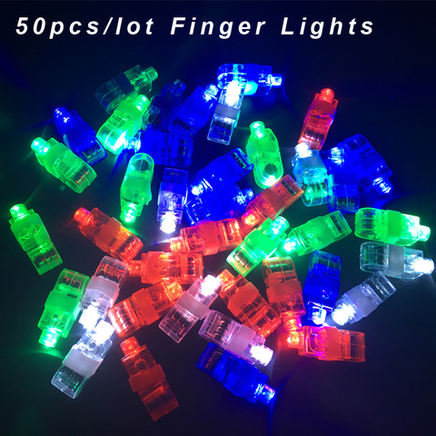 50 unids/lote luces LED para dedos brillante Dazzle color láser de lámparas boda Festival cumpleaños decoración de fiesta ► Foto 1/6