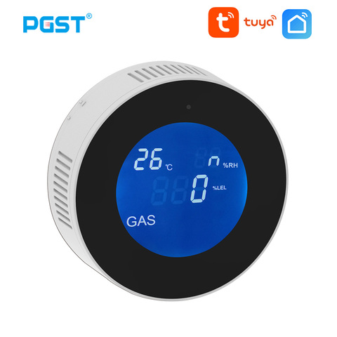 PGST-Monitor de alarma inteligente Tuya, detector de fugas de Gas Natural, pantalla LCD Digital, Sensor de temperatura, para cocina y hogar ► Foto 1/6