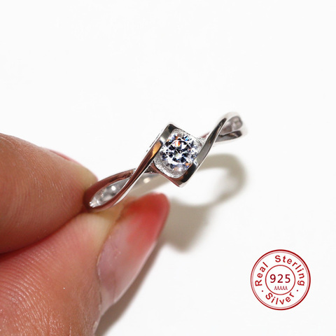 Clásica mujer zirconia de cristal AAA piedra infinito plata anillo de color anillo de dedo promesa anillos de compromiso para las mujeres ► Foto 1/5