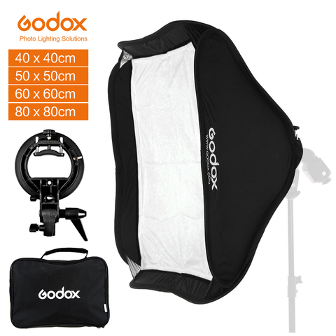 Godox 40cm 50cm 60cm 80cm Ajustable Speedlight Flash Softbox + S tipo de soporte bowen Kit de montaje para Speedlite estudio de rodaje ► Foto 1/6