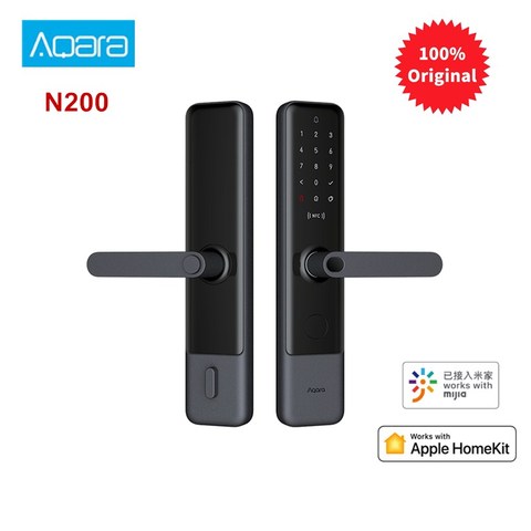 Aqara-cerradura de puerta inteligente N200 con huella dactilar, Bluetooth, contraseña, desbloqueo NFC, funciona con Mijia, Apple HomeKit, conexión inteligente con timbre ► Foto 1/6