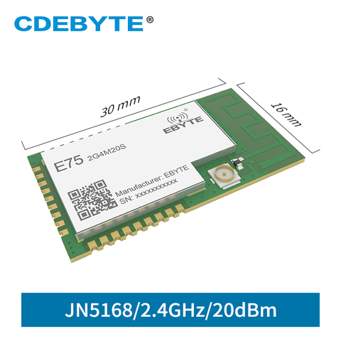 JN5168 Zigbee CDEBYTE E75-2G4M20S 2,4 GHz 100mW transmisor inalámbrico receptor SMD 20dBm PCB IPEX 2,4 GHz MÓDULO TRANSCEPTOR rf ► Foto 1/6