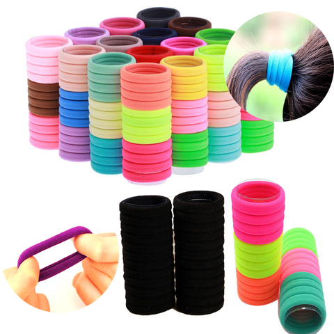 Bandas Elásticas coloridas para pelo para mujer, accesorios para el cabello, 30/50/100 Uds. ► Foto 1/6