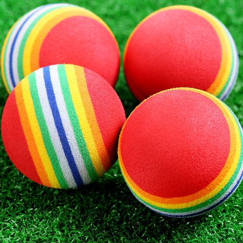 Pelotas de espuma 20 piezas para práctica de Swing de Golf, pelotas de arco iris de esponja para práctica, juguetes EVA para mascotas pequeñas de 38mm para entrenamiento de Golf en interiores ► Foto 1/6