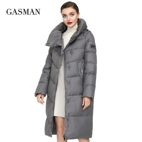 GASMAN-Chaqueta de invierno para mujer, abrigo largo cálido, parka con capucha, prendas de vestir de gran tamaño, chaquetas acolchadas de marca a la moda 009 ► Foto 1/6